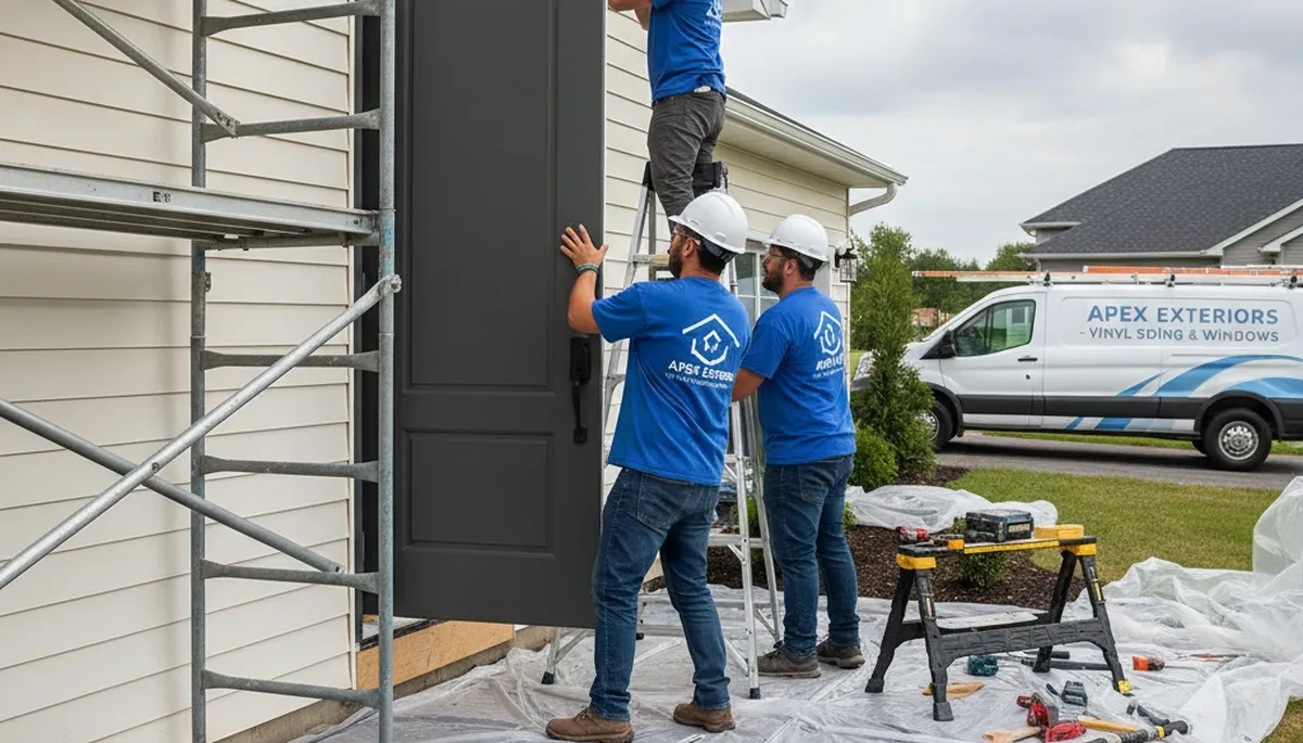 Professional vinyl siding and door installation in Las Vegas, NV by Next Level Exteriors