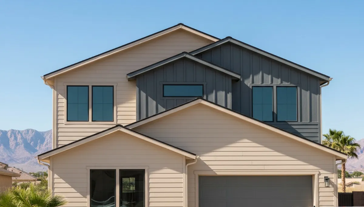 Professional vinyl siding installation on residential home in Las Vegas NV by sidinglasvegas.com